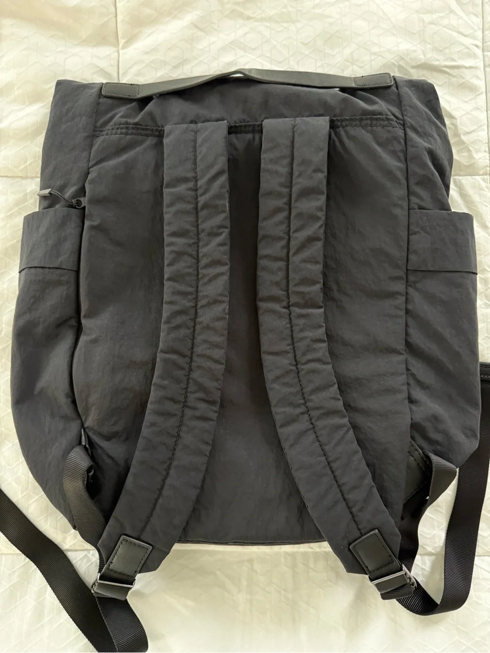 Lululemon Black Roll Top Backpack Nylon Laptop Travel Gym Everyday Unisex OS